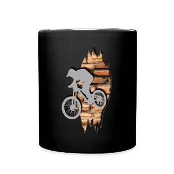 Fahrrad aus Mauer / BMX Fahrrad Radfahren Biker - Tasse einfarbig - Schwarz - Vorne