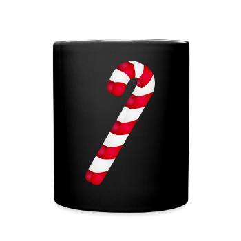 Canne de bonbon pour la saison de Noël sucrée - Mug uni - noir - Devant