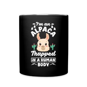 Alpacas Mammals LLamas Alpaca Funny Quote - Full Colour Mug - black - Front