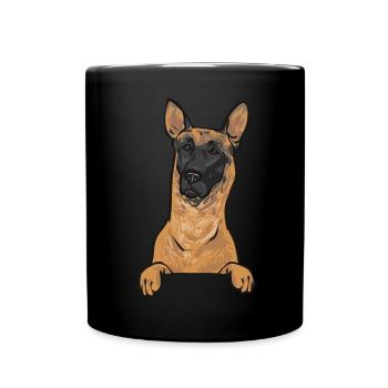 Malinois Belgian Shepherd Mechelaar Dog - Full Colour Mug - black - Front