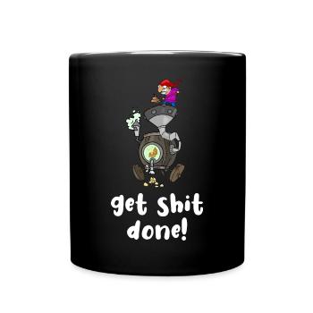Humorous industrial scrubber with a dirt theme - Full Colour Mug - black - Front