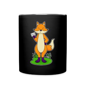 Fuchs Brief - Tasse einfarbig - Schwarz - Vorne