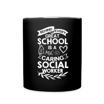 Schulsozialarbeit Schule Sozialarbeit Büro Sozial - Tasse einfarbig - Schwarz - Vorne
