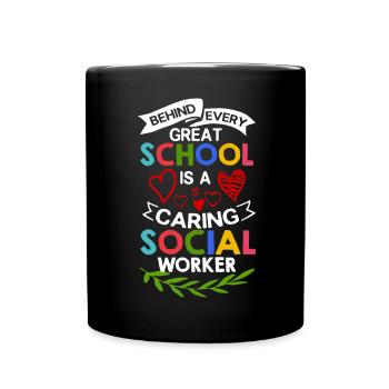 Milieu scolaire Travail social École Bureau du travail social Social - Mug uni - noir - Devant