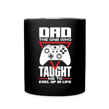 Papa Celui qui m’a appris à niveler ma vie - Mug uni - noir - Devant