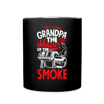Grandpa The Master Of Smoke Father's Day BBQ - Tasse einfarbig - Schwarz - Vorne