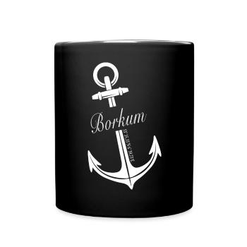 Borkum - Tasse einfarbig - Schwarz - Vorne