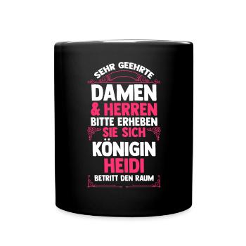 Vorname Heidi - Tasse einfarbig - Schwarz - Vorne