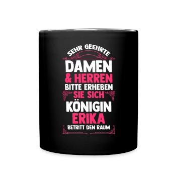 Vorname Erika - Tasse einfarbig - Schwarz - Vorne