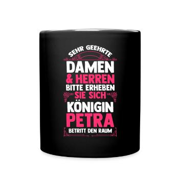 Name Petra - Tasse einfarbig - Schwarz - Vorne