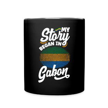 Gabonese Gabon Gabonese Flag My Story Began In - Full Colour Mug - black - Front
