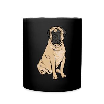Mastiff Hund Old English Mastiff - Tasse einfarbig - Schwarz - Vorne