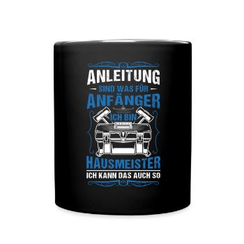 Hausmeister Haustechniker Anleitungen - Tasse einfarbig - Schwarz - Vorne