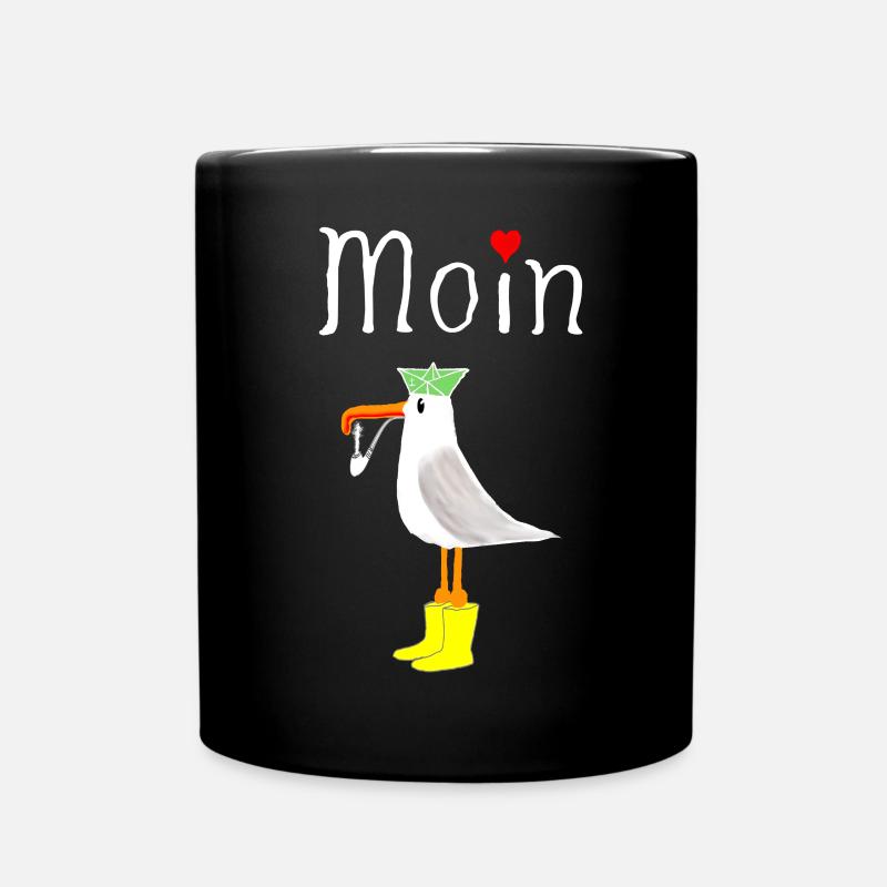 Moin Möwe Seemann - Tasse einfarbig - Schwarz