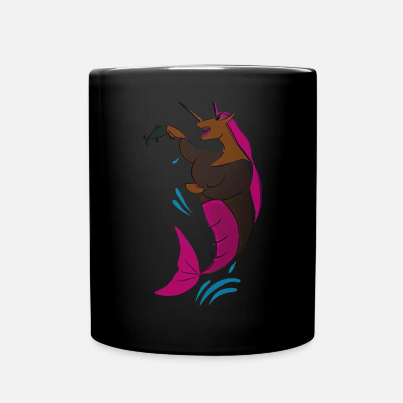 Pêche au poisson sirène licorne - Mug uni - noir