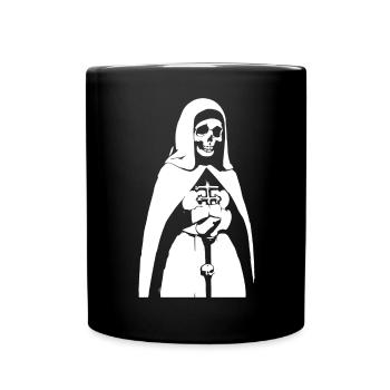 Treten Sie in den Schatten Einzigartige Horror-Nonne, Satanisch, - Tasse einfarbig - Schwarz - Vorne
