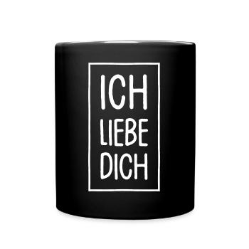 Ich liebe dich - Tasse einfarbig - Schwarz - Vorne
