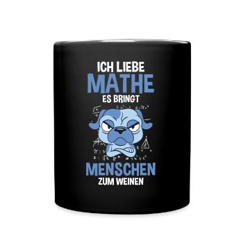 Mathematik Mathe Hund - Tasse einfarbig - Schwarz - Vorne