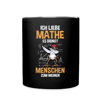 Mathematik Mathe Huhn - Tasse einfarbig - Schwarz - Vorne