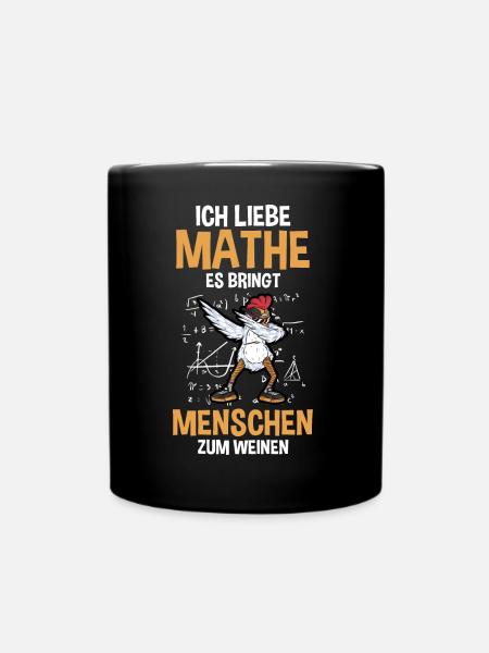 Mathematik Mathe Huhn - Tasse einfarbig - Schwarz