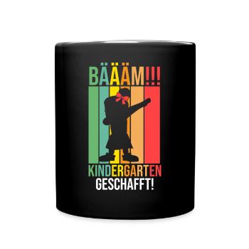 Schulkind Schulbeginn Erste Klasse Kindergarten Ei - Tasse einfarbig - Schwarz - Vorne