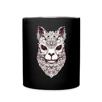 Masque de chat fascinant au design tribal - Mug uni - noir - Devant