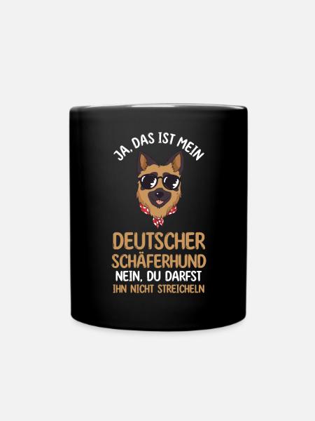 Hund Schäferhund - Tasse einfarbig - Schwarz