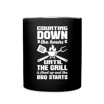 Compte à rebours jusqu’au début du barbecue - Mug uni - noir - Devant