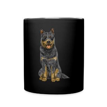 Australian Cattle Dog Red Blue Heeler - Tasse einfarbig - Schwarz - Vorne