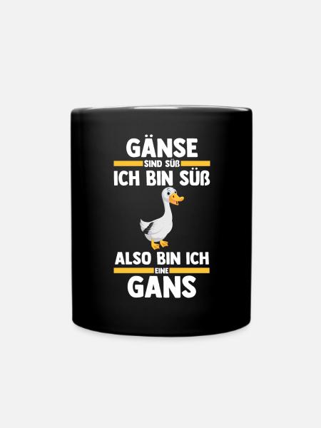 Gans Gänse - Tasse einfarbig - Schwarz