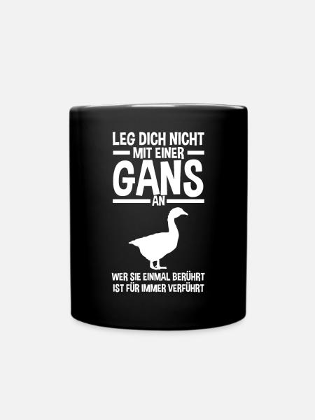 Gans Gänse - Tasse einfarbig - Schwarz