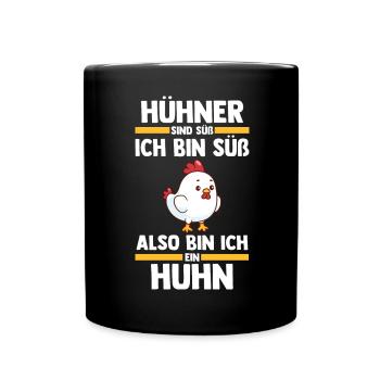 Huhn Landwirt Bauernhof Hühner - Tasse einfarbig - Schwarz - Vorne