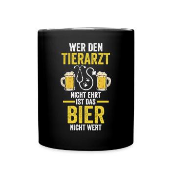 Veterinär Tiermedizin Tierarzt - Tasse einfarbig - Schwarz - Vorne