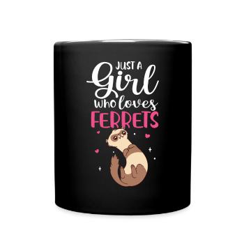 Cute Women Weasel juste une fille qui aime les furets - Mug uni - noir - Devant
