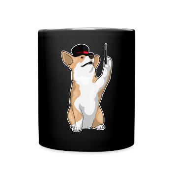 Corgi Wizard Wand - Full Colour Mug - black - Front