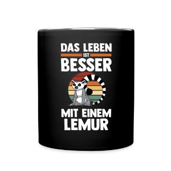 Lemur - Tasse einfarbig - Schwarz - Vorne