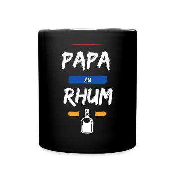 Papa au Rhum Bouteille. Humour Cadeau Anniversaire - Mug uni - noir - Devant