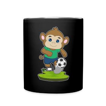 Joueur de football singe Soccer - Mug uni - noir - Devant