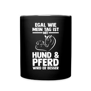 Hunde Pferdeliebhaber Hundeliebhaber Pferde - Tasse einfarbig - Schwarz - Vorne