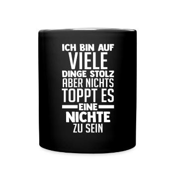 Nichte - Tasse einfarbig - Schwarz - Vorne