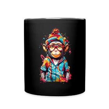 Coole Affe - Tasse einfarbig - Schwarz - Vorne