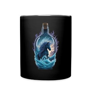 Horse Bottle - Full Colour Mug - black - Front