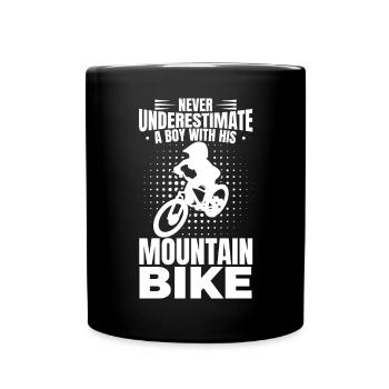 Garçon vététiste - Mug uni - noir - Devant