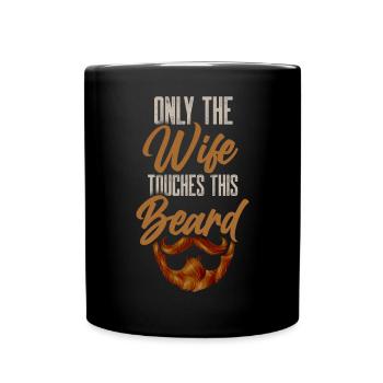 Barbe Mème Touche Ma Barbe Barbu Mari Drôle Être - Mug uni - noir - Devant