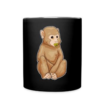 Monkey Baby Pacifier - Full Colour Mug - black - Front