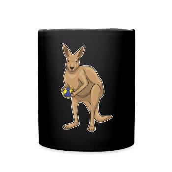 Kangaroo Handball Player Handball - Full Colour Mug - black - Front