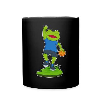 Frog Basketball Player Basketball - Full Colour Mug - black - Front