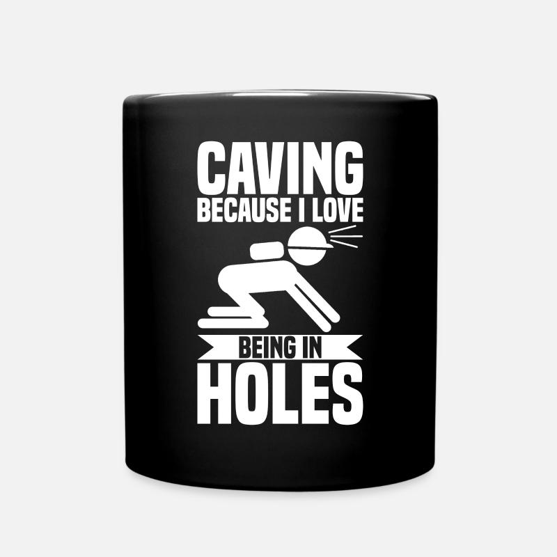 Caver Caving - Full Colour Mug - black