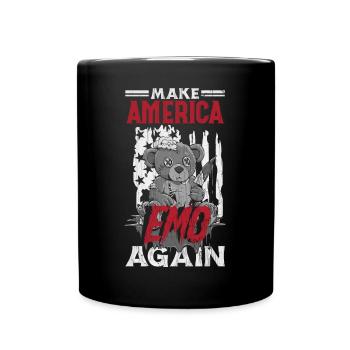 Emoticon Make America Emo Again Emocore Aesthetic - Tasse einfarbig - Schwarz - Vorne