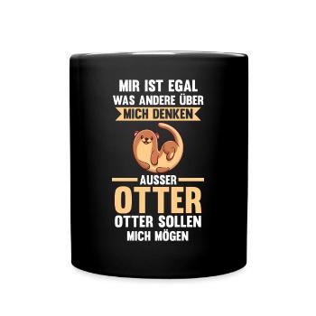 Seeotter Fischotter Otter - Tasse einfarbig - Schwarz - Vorne